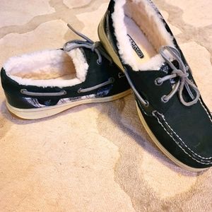 Sperry Top Sider Black/White Plaid Boat Shoe